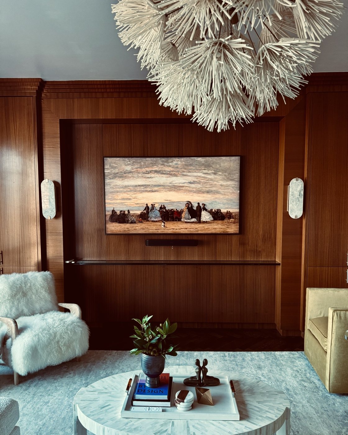 Home · living room art TV + soundbar