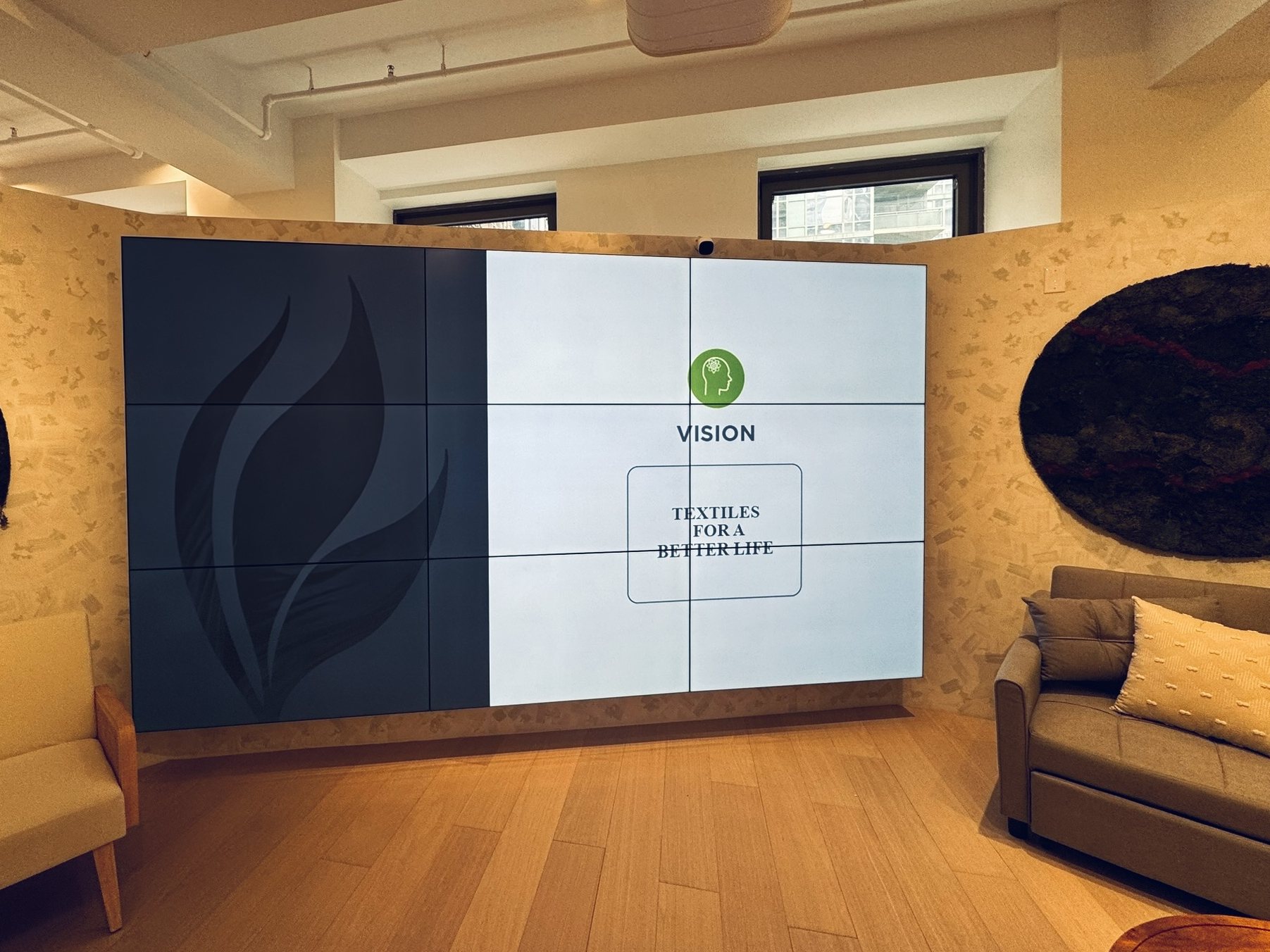 Showroom video wall with brand presentation
