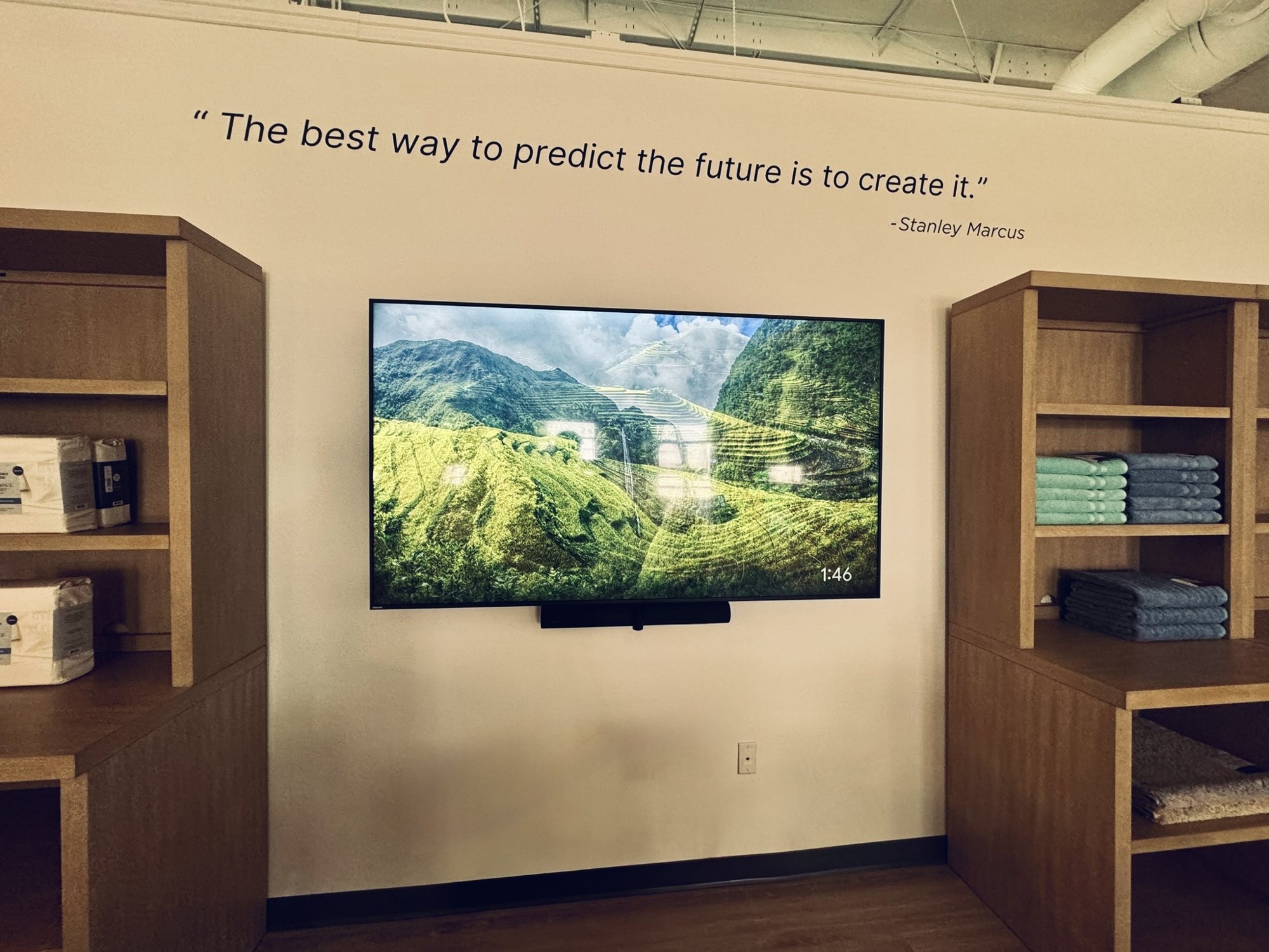 Showroom display with soundbar